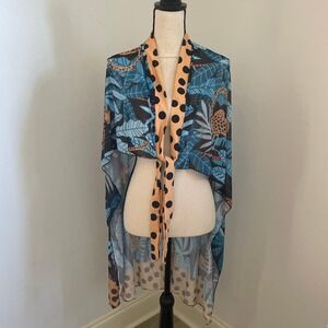Sheer Leopard Tropical Print Cover Up Wrap Skirt Beach Boho Vacation Mesh Resort